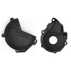 Clutch and ignition cover protector kit POLISPORT Negru