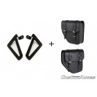 Leather saddlebag CUSTOMACCES IBIZA API002N Negru pair, with universal support