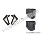 Leather saddlebag CUSTOMACCES IBIZA API002N Negru pair, with universal support