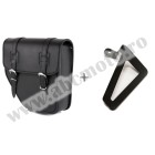 Leather saddlebag CUSTOMACCES IBIZA APM002N Negru left, with universal support