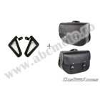 Leather saddlebag CUSTOMACCES SANT LOUIS APS002N Negru pair, with universal support