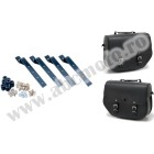 Leather saddlebags CUSTOMACCES SANT LOUIS APS003N Negru set, with metal base and fitting kit set