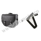 Leather saddlebag CUSTOMACCES SANT LOUIS APS004N Negru right, with universal support