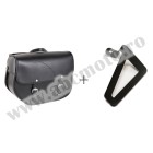 Leather saddlebag CUSTOMACCES SANT LOUIS APS005N Negru left, with universal support