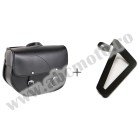 Leather saddlebag CUSTOMACCES SANT LOUIS APS011N Negru right, with metal base right side and right fitting kit