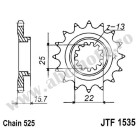 Pinion fata JT JTF 1535-15RB 15T, 525 rubber cushioned