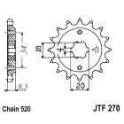 Pinion fata JT JTF 270-14 14T, 520