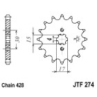 Pinion fata JT JTF 274-15 15T, 428