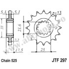 Pinion fata JT JTF 297-15RB 15T, 525 rubber cushioned
