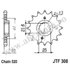 Pinion fata JT JTF 308-15RB 15T, 520 rubber cushioned