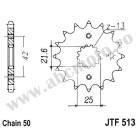 Pinion fata JT JTF 513-16RB 16T, 530 rubber cushioned