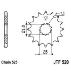 Pinion fata JT JTF 520-16RB 16T, 525 rubber cushioned