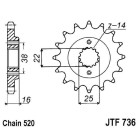 Pinion fata JT JTF 736-15 15T, 520