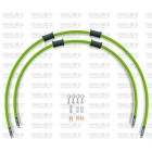 RACE Front brake hose kit Venhill POWERHOSEPLUS DUC-10005F-GR (2 conducte in kit) Green hoses, chromed fittings