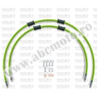 RACE Front brake hose kit Venhill POWERHOSEPLUS HON-2013F-GR (2 conducte in kit) Green hoses, chromed fittings