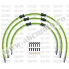 Kit conducte de frana fata Venhill POWERHOSEPLUS DUC-5001FB-GR (3 conducte in kit) Green hoses, black fittings