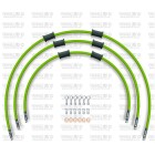 Kit conducte de frana fata Venhill POWERHOSEPLUS DUC-9006FS-GR (3 conducte in kit) Green hoses, stainless steel fittings