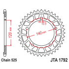 Foaie spate ALU JT JTA 1792-43BLK 43T, 525 Negru