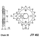 Pinion fata JT JTF 492-14 14T, 530