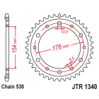 Foaie spate JT JTR 1340-43ZBK 43T, 530 Black Zinc