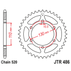 Foaie spate JT JTR 486-42ZBK 42T, 520 Black Zinc