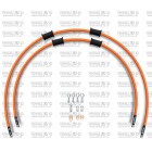 RACE Front brake hose kit Venhill POWERHOSEPLUS HON-10019F-OR (2 conducte in kit) Orange hoses, chromed fittings