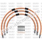 CROSSOVER Front brake hose kit Venhill POWERHOSEPLUS YAM-8009FB-OR (3 conducte in kit) Orange hoses, black fittings