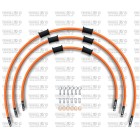 Kit conducte de frana fata Venhill POWERHOSEPLUS YAM-10007FS-OR (3 conducte in kit) Orange hoses, stainless steel fittings