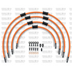Kit conducte de frana fata Venhill POWERHOSEPLUS SUZ-5004FB-OR (4 conducte in kit) Orange hoses, black fittings