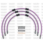Kit conducte de frana fata Venhill POWERHOSEPLUS HON-7006FB-PU (3 conducte in kit) Purple hoses, black fittings