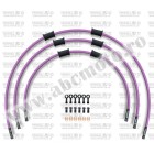 CROSSOVER Front brake hose kit Venhill POWERHOSEPLUS YAM-8009FB-PU (3 conducte in kit) Purple hoses, black fittings