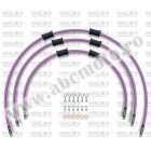 CROSSOVER Front brake hose kit Venhill POWERHOSEPLUS YAM-8009F-PU (3 conducte in kit) Purple hoses, chromed fittings
