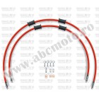 RACE Front brake hose kit Venhill POWERHOSEPLUS YAM-10026FS-RD (2 conducte in kit) Red hoses, stainless steel fittings