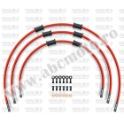 CROSSOVER Front brake hose kit Venhill POWERHOSEPLUS YAM-8009FB-RD (3 conducte in kit) Red hoses, black fittings