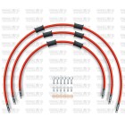 Kit conducte de frana fata Venhill POWERHOSEPLUS DUC-9006FS-RD (3 conducte in kit) Red hoses, stainless steel fittings