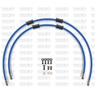 RACE Front brake hose kit Venhill POWERHOSEPLUS KAW-11014FB-SB (2 conducte in kit) Solid blue hoses, black fittings