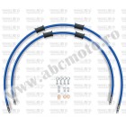 RACE Front brake hose kit Venhill POWERHOSEPLUS DUC-7014F-SB (2 conducte in kit) Solid blue hoses, chromed fittings