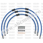 CROSSOVER Front brake hose kit Venhill POWERHOSEPLUS YAM-8009FB-SB (3 conducte in kit) Solid blue hoses, black fittings