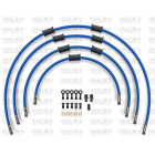 Kit conducte de frana fata Venhill POWERHOSEPLUS SUZ-5004FB-SB (4 conducte in kit) Solid blue hoses, black fittings