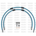 RACE Front brake hose kit Venhill POWERHOSEPLUS HON-5015FB-TB (2 conducte in kit) Translucent blue hoses, black fittings