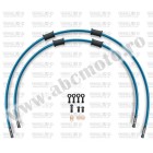 RACE Front brake hose kit Venhill POWERHOSEPLUS HON-2013FB-TB (2 conducte in kit) Translucent blue hoses, black fittings