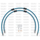 RACE Front brake hose kit Venhill POWERHOSEPLUS DUC-9010F-TB (2 conducte in kit) Translucent blue hoses, chromed fittings