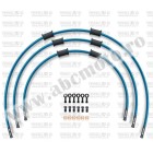 CROSSOVER Front brake hose kit Venhill POWERHOSEPLUS YAM-8009FB-TB (3 conducte in kit) Translucent blue hoses, black fittings