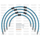 Kit conducte de frana fata Venhill POWERHOSEPLUS BMW-11001F-TB (4 conducte in kit) Translucent blue hoses, chromed fittings